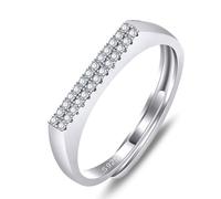 YAHOYA Anillo Cuadrado de circón Blanco para Hombre 100% S925 Anillo de Plata esterlina para Hombres Joyería Fina Marido