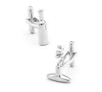 YAHOYA Botella de Vino para Hombres y puño de Apertura Enlaces Material de Cobre de Calidad Color Plateado Sacacorchos Diseño Gemelos