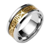 YAHOYA Carta de Jesús 316L Anillo de Acero Inoxidable para Hombres Cristianos religiosos Mujeres Joyería de Regalo Serenidad Biblia Masculina Anillos de Cruz