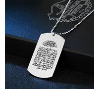 YAHOYA Colgante de Acero Inoxidable Muslim Allah Quran Cuadrado Colgante Collar para Hombres clásico Amuleto religioso joyería Regalo