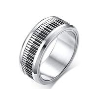 YAHOYA Elegante Pianista para Hombres Banda Spinner Anillo en Acero Inoxidable Música Entusiasta del Teclado Joyería Masculina ansiedad Anillos de inquietud