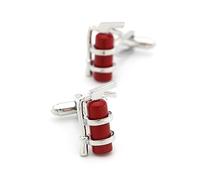 YAHOYA Gemelos extintores de Incendios para Hombres Material de latón de Calidad Color Rojo Eslabones del puño del Bombero