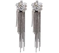 YAHOYA Long Link Tassel Pendientes de Moda Coreana para Mujeres Chica Cristal Diseñador de Lujo Declaración de joyería Vintage Boho Accesorios