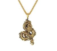 YAHOYA Moda Hombres Acero Inoxidable Collar del dragón Chino Retro Hip Hop Zodiac Dragon Colgante Colgante de Acero de Titanio Collar Joyería