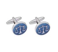 YAHOYA Oficina OL Abogado Escalas De Justicia Abogado Ley Par Legal Gemelos Esmalte Azul Logotipo de la Corte Equilibrio En Sunshine Cuff Links