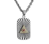 YAHOYA Ojo de la Providencia Collar Triángulo Ojo de Dios Ojo de Horus Colgante Cuadrado Accesorios de joyería de Tendencia callejera para Hombres