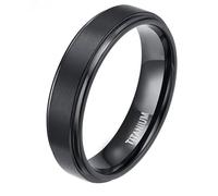 YAHOYA Pareja De Aleación Simple Lasha Doble Paso 4 mm A 10 mm Anillo De Acero De Titanio Negro