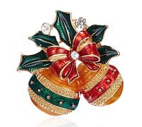YAHOYA Personalidad Campana Broche Serie de Navidad Pines de Diamantes de imitación Insignia de Corsage Fiesta navideña Accesorios de Ropa Joyería