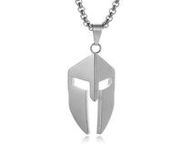 YAHOYA Retro Victory Ares Spartan Casco Colgante Acero Inoxidable Antiguo Griego Romano Espartano máscara Collar Hombres Hip Hop Joyería