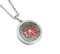 YAHOYA Símbolo de la Cruz Maltesa Cristiana Colgante de los Hombres Cruzado Cristiano Guerrero Santo Guerrero Moda Joyería Collar Tendencia Religiosa