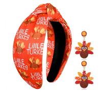 YAHPERN Diadema de Acción de Gracias y otoño para mujer, bonita diadema anudada con diseño de pavo, calabaza, hoja de arce, otoño, Acción de Gracias, accesorios para el cabello, regalos de vacaciones