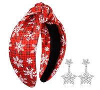 YAHPERN Diadema de Navidad para mujer, accesorios de Navidad, árbol de Navidad, copo de nieve, diadema anudada, reno de Navidad, bastón de caramelo, accesorio para el cabello, regalos (copo de nieve