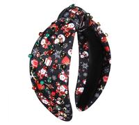 YAHPERN Diadema de Navidad para mujer, accesorios de Navidad, árbol de Navidad, copo de nieve, reno, bastón de caramelo, diadema anudada con perlas de cristal y joyas, accesorio para el cabello (Papá