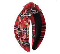 YAHPERN Diadema de Navidad para mujer, con lazo, árbol de Navidad, copo de nieve, anudada, accesorios para el cabello