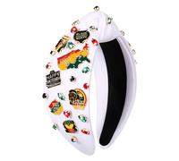 YAHPERN Diademas africanas Juneteenth para mujer, color negro, diadema de mapa de África, diadema con diamantes de imitación, diadema ancha con nudo superior, diadema negra del mes de la historia,