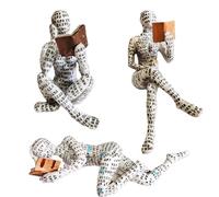 Yahu Lando 3 Figuras de Mujer de Lectura, Estatua de Pensador, decoración Moderna de estantería, Escultura estética, decoración de habitación, decoración Abstracta Moderna en Estante, Mesa,