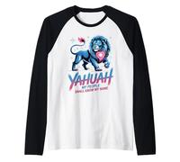 Yahuah León de Judá Hebreo Fe Yashrael Diseño Camiseta Manga Raglan
