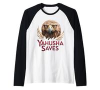 Yahusha Salva Las raíces hebreas del águila Ropa mesiánica de Yahuah Camiseta Manga Raglan