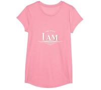 Yahweh The Great I Am - Obra de Arte inspiradora de fe Camiseta, Niñas, Rosado, Grande