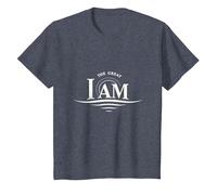 Yahweh The Great I Am - Obra de Arte inspiradora de fe Camiseta, Niños, Azul Jaspeado, 4 años