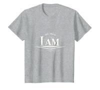 Yahweh The Great I Am - Obra de Arte inspiradora de fe Camiseta, Niños, Gris Jaspeado, 6 años