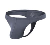 YAHWULAI Hombres Sexy Bulge Enhancing String G-String Low Rise Big Ball Bag Transpirable Tagless T-back Ropa interior, 1 gris oscuro, M