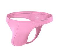 YAHWULAI Hombres Sexy Bulge Enhancing String G-String Low Rise Big Ball Bag Transpirable Tagless T-back Ropa interior, 1 rosa, M