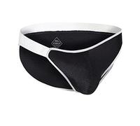 YAHWULAI Ropa interior sexy Bulge Enhancing Slips para hombre, de seda de hielo de bajo perfil Big Ball Pouch sin etiquetas, ropa interior elástica cómoda sin vuelo, 1 * negro, S