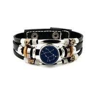 YAIEWNE Brazalete Trenzado Ajustable De Cuero En Capas Con Diseño De Estela De Estrella De Géminis, Brazalete Étnico Punk Hecho A Mano, Accesorio De Amistad, Regalo De Cumpleaños O Navidad.