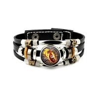 YAIEWNE Festival De La Cerveza, Abstracto Literario, Escudo De Llamas, Pulsera Ajustable De Cuero Trenzado, Brazalete Étnico Hecho A Mano, Accesorio Punk, Regalo De Cumpleaños Y Navidad