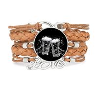 YAIEWNE Pulsera Ajustable De Cuero Trenzado Con Diseño De Estrella Pixelada, Estilo Étnico, Ideal Como Accesorio Para Regalar En Cumpleaños O Navidad.