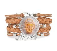 YAIEWNE Pulsera Ajustable De Cuero Trenzado Con Placa De Circuito Mágico Para Festival De Cerveza, Brazalete Étnico, Accesorio De Amor, Regalo De Cumpleaños Y Navidad, Color Marrón.
