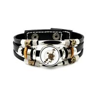 YAIEWNE Pulsera Ajustable De Cuero Trenzado En Capas Con Brújula Mecánica Estilo Steampunk Virgo, Brazalete Étnico Punk Hecho A Mano, Accesorio De Amistad, Regalo De Cumpleaños O Navidad.