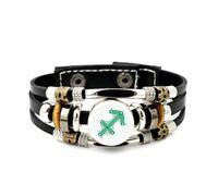 YAIEWNE Pulsera Ajustable De Cuero Trenzado En Capas Con Diseño De Circuito De Ciencia Del Signo Sagitario, Brazalete Étnico Musical Hecho A Mano, Accesorio De Amistad, Regalo De Cumpleaños Y Navidad
