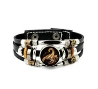YAIEWNE Pulsera Ajustable De Cuero Trenzado En Capas Con Diseño De Escorpión Feroz, Universo De Partículas, Brazalete Étnico Punk Hecho A Mano, Accesorio De Amistad, Regalo De Cumpleaños Y Navidad