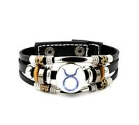 YAIEWNE Pulsera Ajustable De Cuero Trenzado En Capas Con Diseño De La Nebulosa Del Signo Tauro, Brazalete Étnico Musical Hecho A Mano, Accesorio De Amistad, Regalo De Cumpleaños O Navidad.