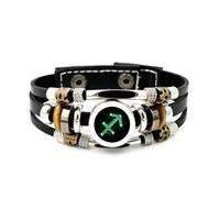YAIEWNE Pulsera Ajustable De Cuero Trenzado En Capas Con Diseño De Placa De Circuito Y Flecha De Sagitario, Brazalete Étnico Musical Hecho A Mano, Accesorio De Amistad, Regalo De Cumpleaños Y Navidad