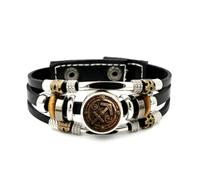 YAIEWNE Pulsera Ajustable De Cuero Trenzado En Capas Con Diseño Del Signo Sagitario, Estilo Steampunk, Brazalete Étnico Musical Hecho A Mano, Accesorio De Amistad, Regalo De Cumpleaños O Navidad.