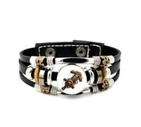 YAIEWNE Pulsera Ajustable De Cuero Trenzado En Capas Con Diseño Geométrico Steampunk Del Signo Sagitario, Brazalete Étnico Musical Hecho A Mano, Accesorio De Amistad, Regalo De Cumpleaños O Navidad