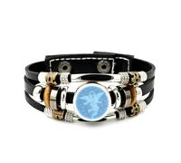 YAIEWNE Pulsera Ajustable De Cuero Trenzado En Capas Con Proyección De Alas De Ángel Guardián De Virgo, Brazalete Étnico Punk Hecho A Mano, Accesorio De Amistad, Regalo De Cumpleaños O Navidad.