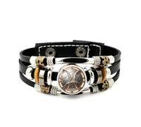 YAIEWNE Pulsera Ajustable De Cuero Trenzado En Capas Con Relieve De Caligrafía Del Signo Piscis, Brazalete Étnico Musical Hecho A Mano, Accesorio De Amistad, Regalo De Cumpleaños Y Navidad