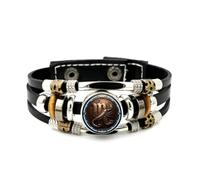 YAIEWNE Pulsera Ajustable De Cuero Trenzado En Capas Con Relieve Espacial Del Signo Escorpio, Brazalete Étnico Musical Hecho A Mano, Accesorio De Amistad, Regalo De Cumpleaños Y Navidad