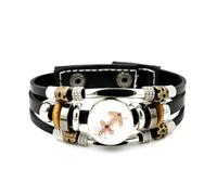 YAIEWNE Pulsera Ajustable De Cuero Trenzado En Capas Con Textura De Chip De Sagitario, Brazalete Étnico Musical Hecho A Mano, Accesorio De Amistad, Regalo De Cumpleaños Y Navidad