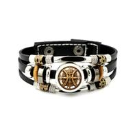 YAIEWNE Pulsera Ajustable De Cuero Trenzado En Capas Estilo Steampunk Con El Signo Piscis, Brazalete Étnico Musical Hecho A Mano, Accesorio De Amistad, Regalo De Cumpleaños O Navidad.