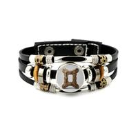 YAIEWNE Pulsera Gemini Gear Vintage Future Art Steampunk Ajustable De Cuero Trenzado En Capas, Brazalete Rock Étnico Hecho A Mano, Accesorio De Amistad, Regalo De Cumpleaños Y Navidad