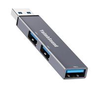 YaimhSound - Hub USB 3.0, divisor extensor USB, adaptador USB de 3 puertos a extensión USB para laptop, teclado, ratón, Xbox, unidad flash, SSD, cámara (gris, aluminio)