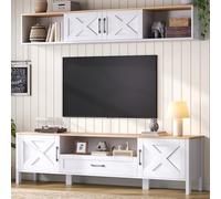 YAIXBNG 180 x 40 x 50 cm TV Wohnwand-Set (Kompletset, 2-St), Mediawand Set, TV Wohnzimmer Möbel-Set con 4 armarios y 1 cajón, TV hasta 80', blanco