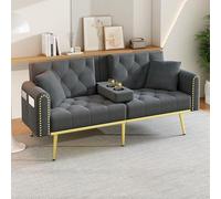 YAIXBNG Sofá cama doble plegable con función reclinable, tres ángulos de inclinación ajustables y soporte para bebidas. Adecuado para sala de estar, dormitorio, cine en casa o habitación de invitados