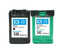 YAJBHnzpt Cartucho de Tinta 336 342 Compatible con Suministros de Impresora Deskjet 5440 PSC1510 Photosmart 1500 C3100 C3180 D5420 6310 Reemplazo para número de Pieza 336 342(1Pk Black 1Pk Color)