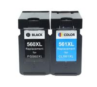 YAJBHnzpt Cartucho de Tinta 560XL 561XL Compatible con PG560 CL561 XL TS5350 TS7450 TS5351 TS5352 TS5353 TS7451(1BK 1Color)